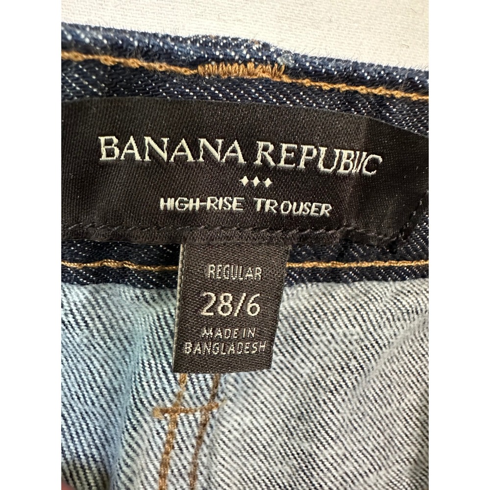 Banana Republic Trouser Jeans High-Rise Wide Leg Womens 28/6 Dark Blue WJ088 - Picture 4 of 4